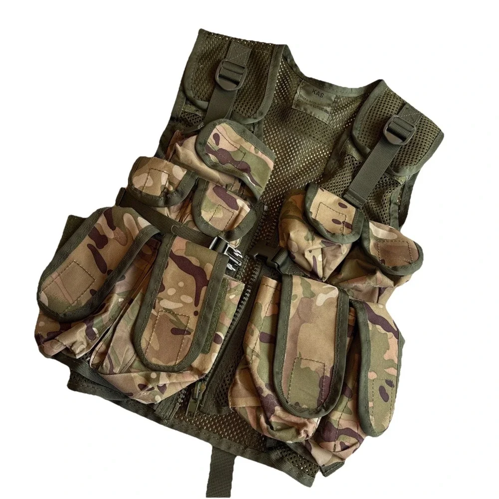 KAS Woodland Combat Vest STOCK 9472-114-372 Boys XL Adjustable Straps